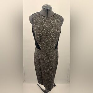 Lafayette 148 New York Elegant Black and Gray Sleeveless Dress Size 6 NWT